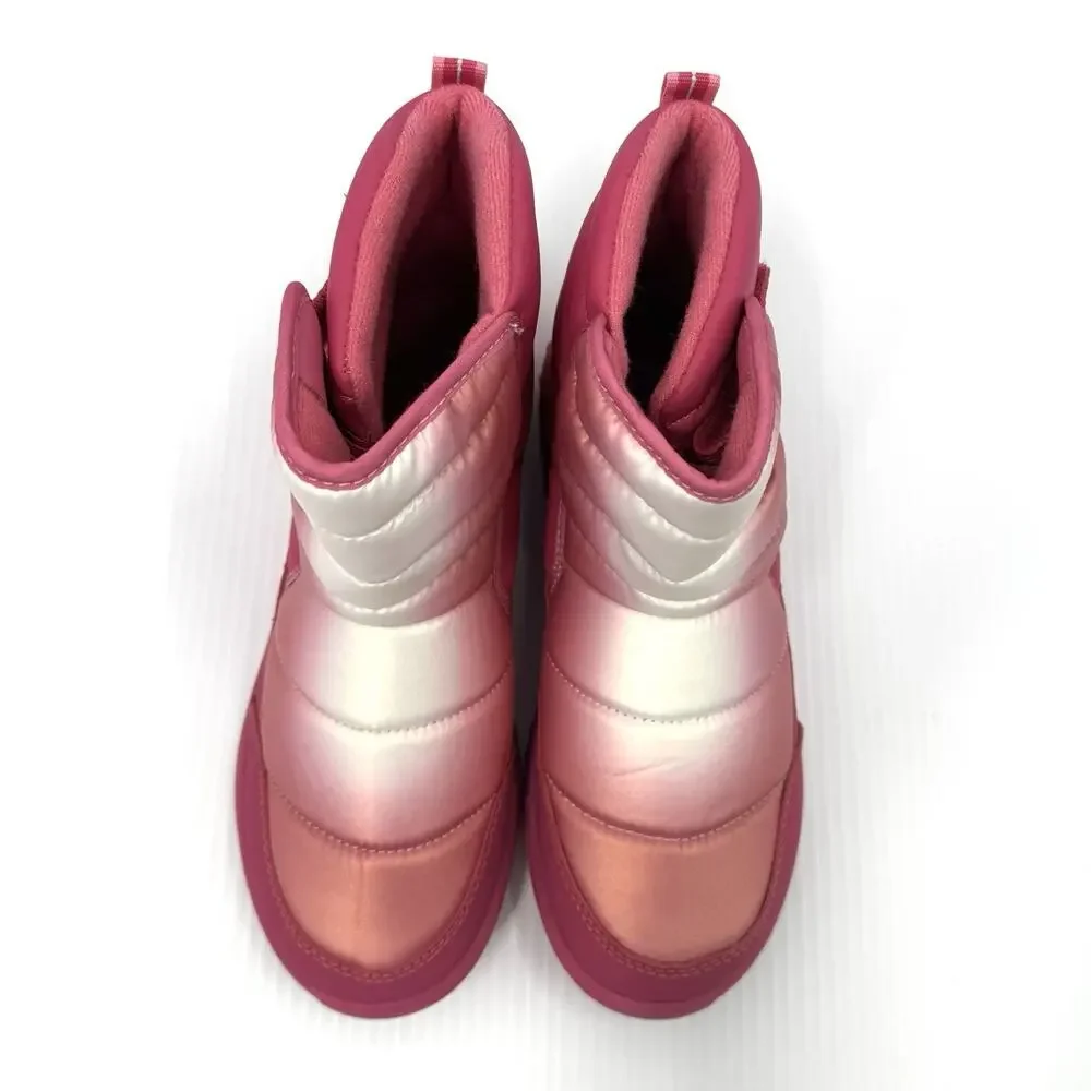 Merrel Snow Boots Polar Puffer Pink White Iridescent Size 7Y/8.5 Women's NWOB